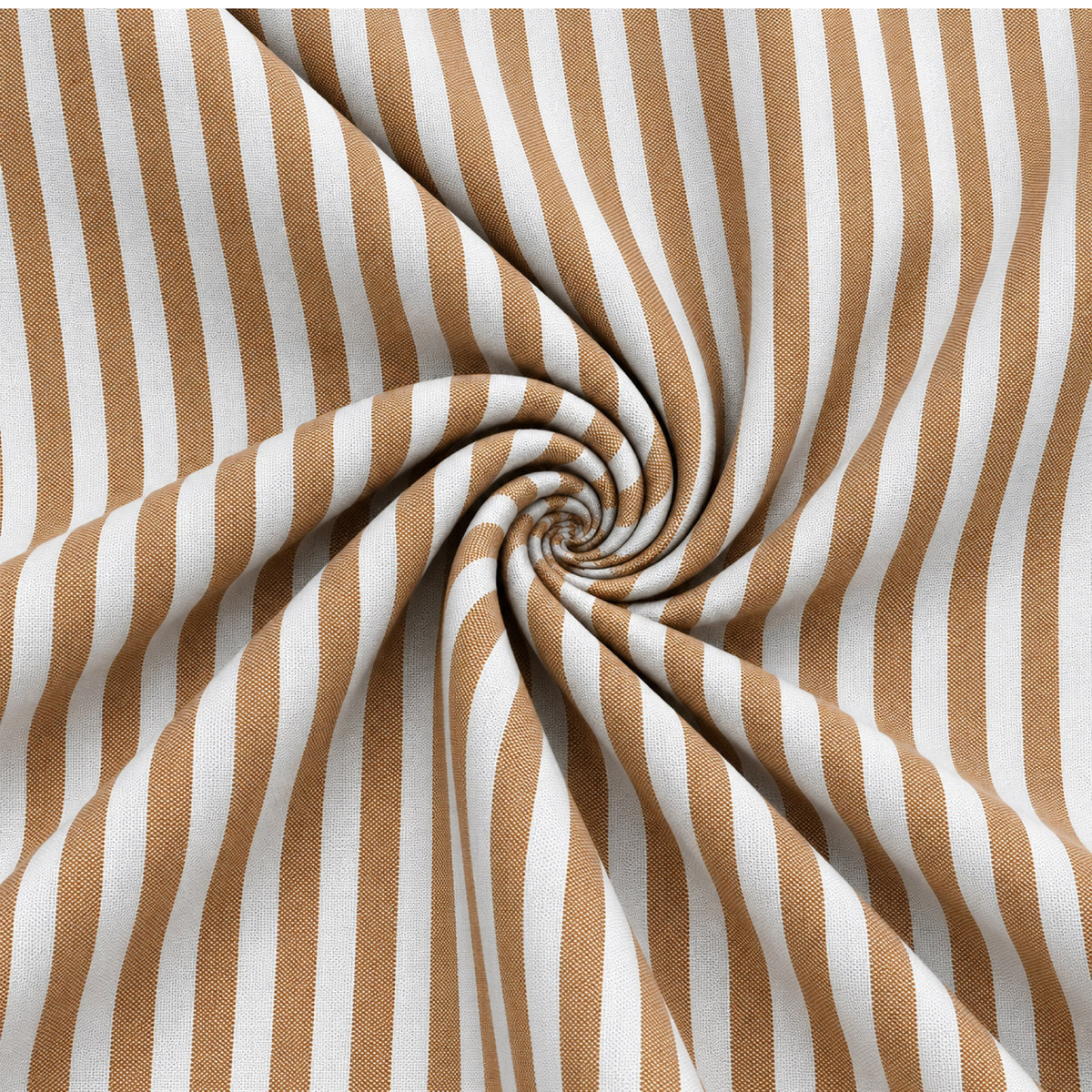 Brown & White Vertical Stripe Shirt Fabric
