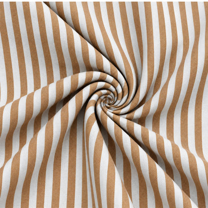Brown & White Vertical Stripe Shirt Fabric