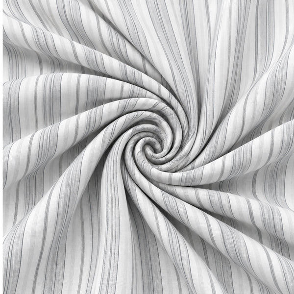 White & Grey Vertical Striped Shirt Fabric