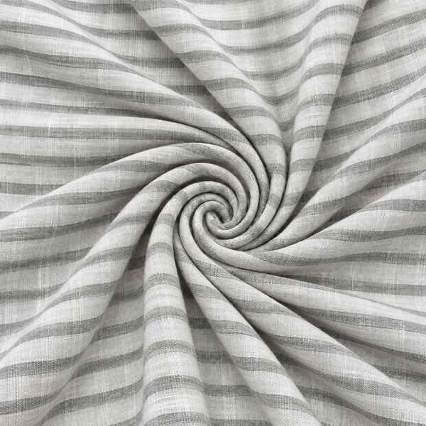 Grey & White Striped Shirt Fabric