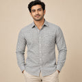 Grey Striped Shirt Fabric